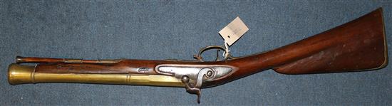 A 19th century Irish percussion cap blunderbuss, overall 30in.